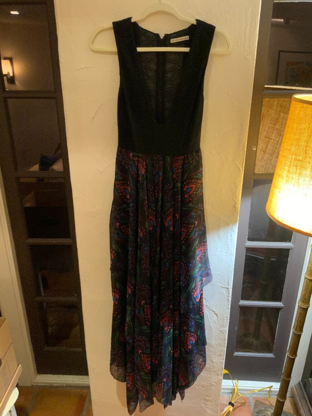 Alice & Olivia Kora V-Neck Handkerchief Dress